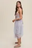 Light Blue Floral Print Midi Dress With Drapey Mesh sold by Pinkblush