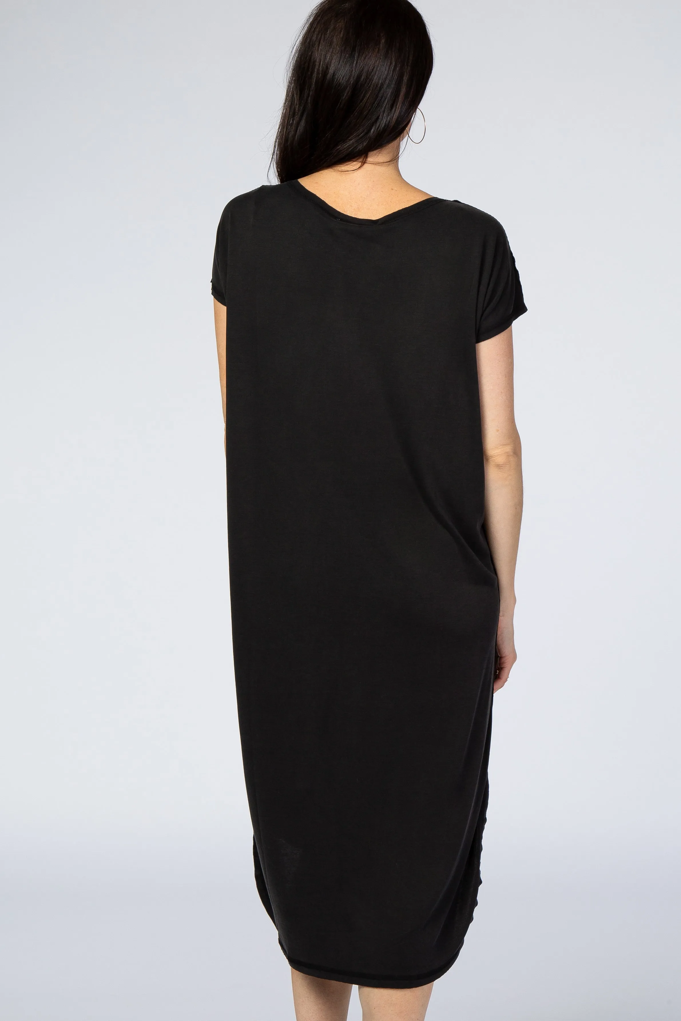 Black Faded Curved Hem Midi Dress sold by Pinkblush product image thumbnail 4