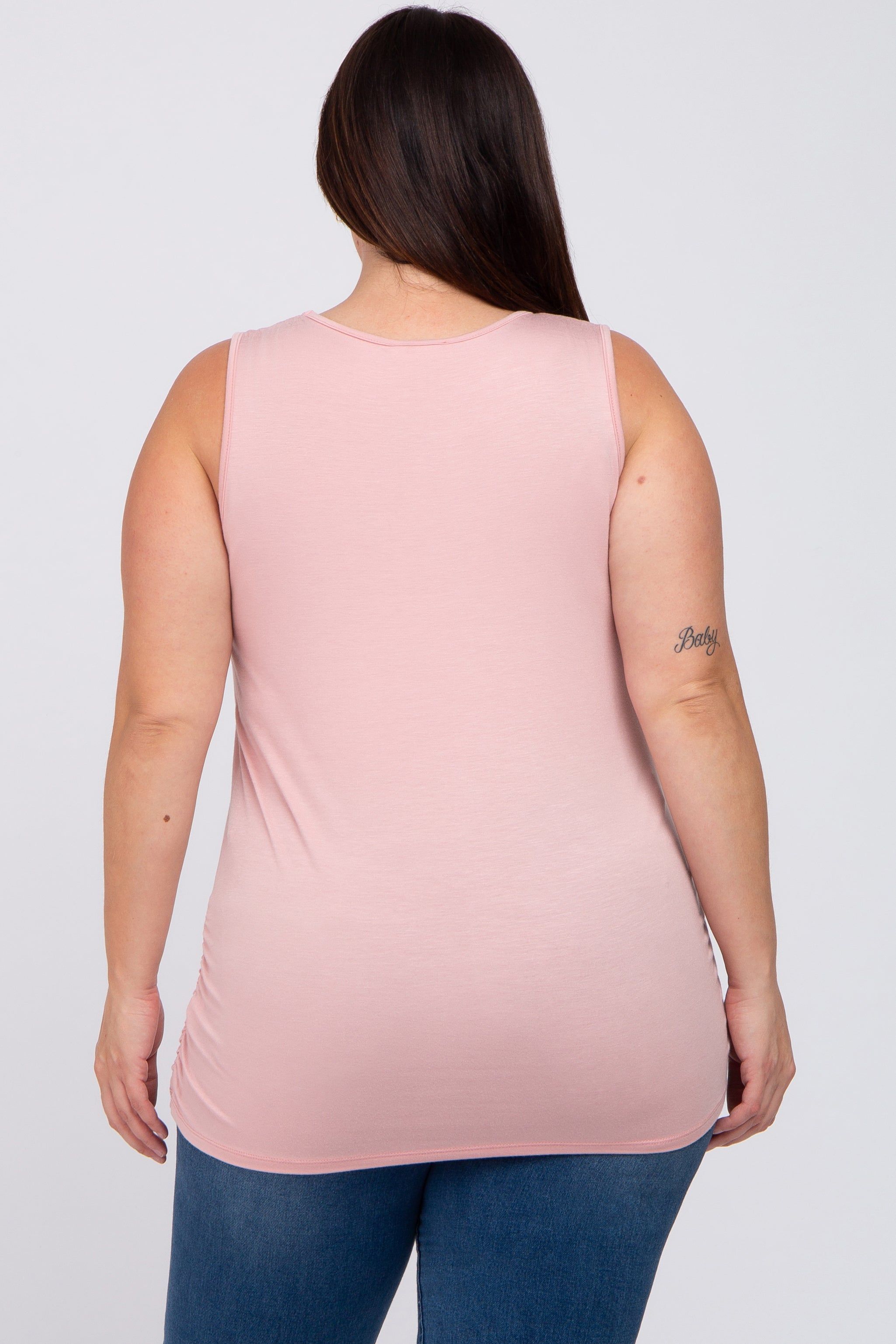 Light Pink Ruched Side Plus Tank sold by Pinkblush product image thumbnail 3