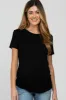 Black Basic Short Sleeve Maternity Top sold by Pinkblush