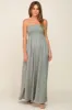 Light Olive Smocked Sleeveless Maternity Maxi Dress sold by Pinkblush