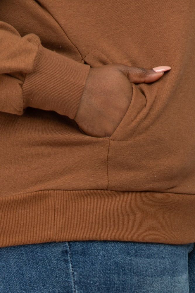 Camel Pocketed Plus Sweatshirt sold by Pinkblush product image thumbnail 5
