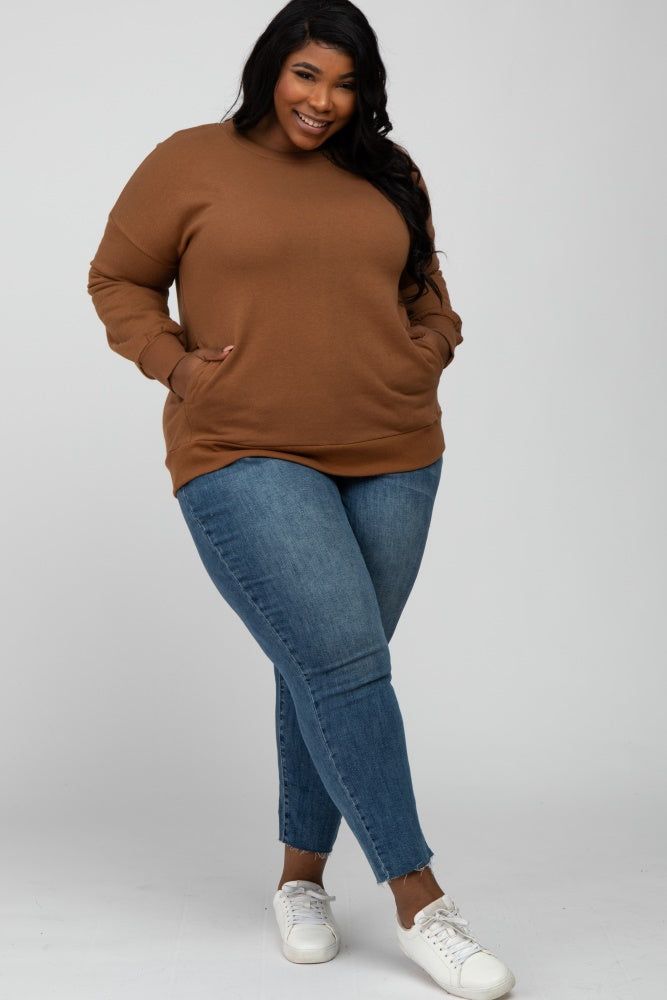 Camel Pocketed Plus Sweatshirt sold by Pinkblush product image thumbnail 2