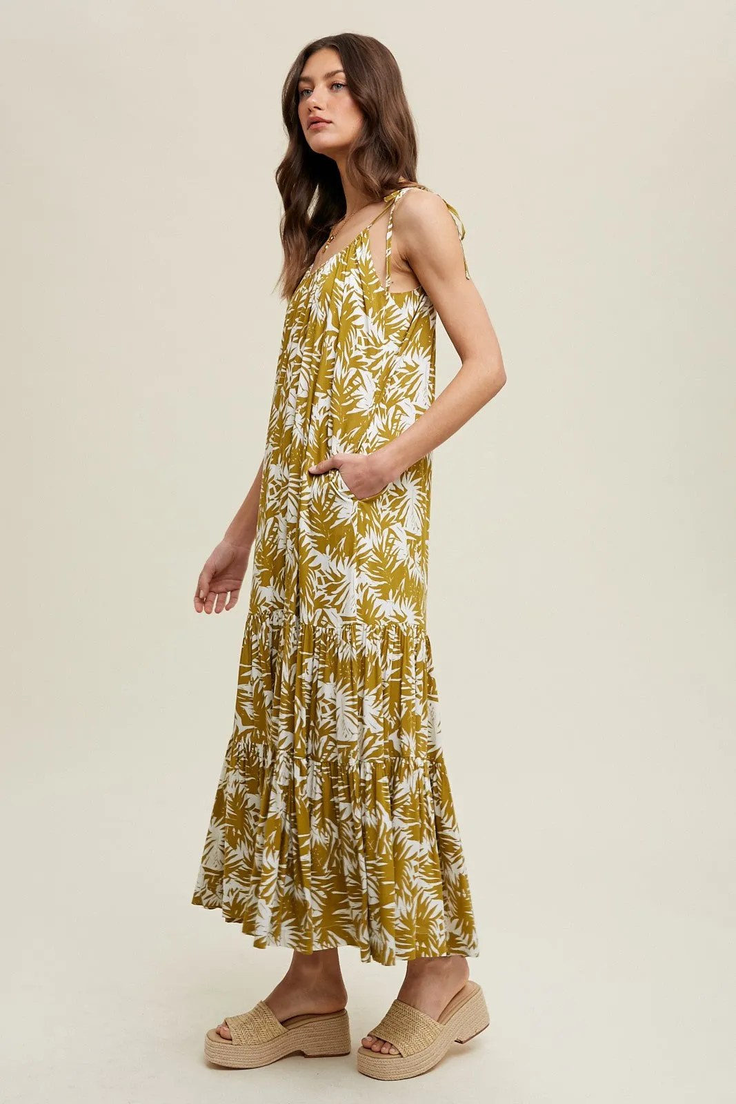 Dark Yellow Printed Maxi Dress sold by Pinkblush product image thumbnail 2