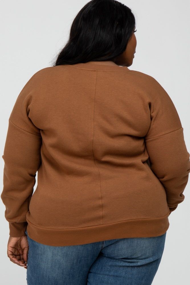 Camel Pocketed Plus Sweatshirt sold by Pinkblush product image thumbnail 4
