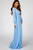 Light Blue Chiffon Long Sleeve Maxi Dress sold by Pinkblush