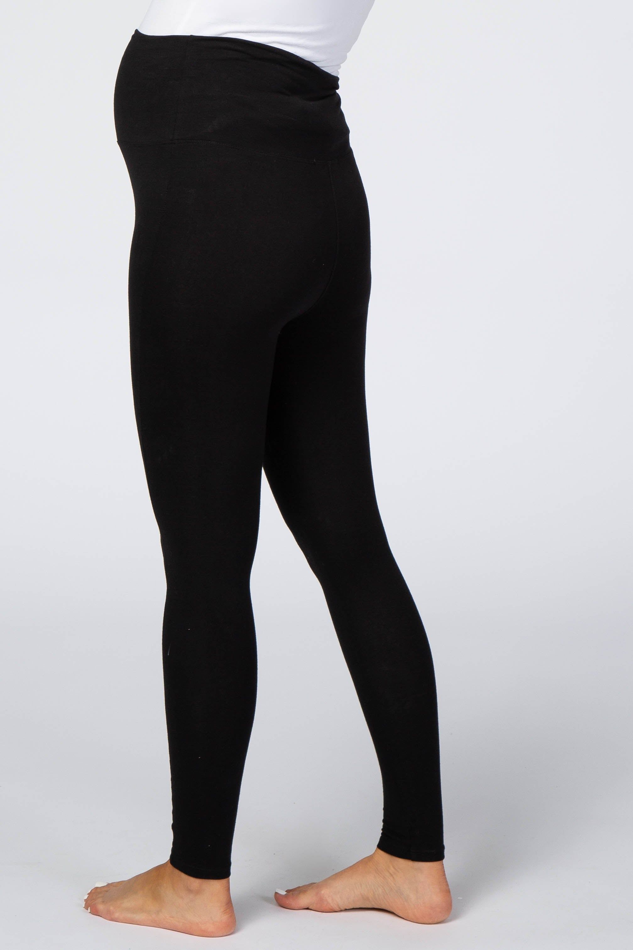 Black Foldover Waistband Maternity Leggings sold by Pinkblush product image thumbnail 3