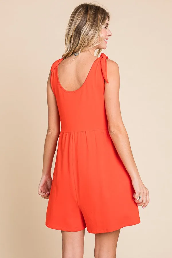 Coral Knot Strap Romper sold by Pinkblush product image thumbnail 3