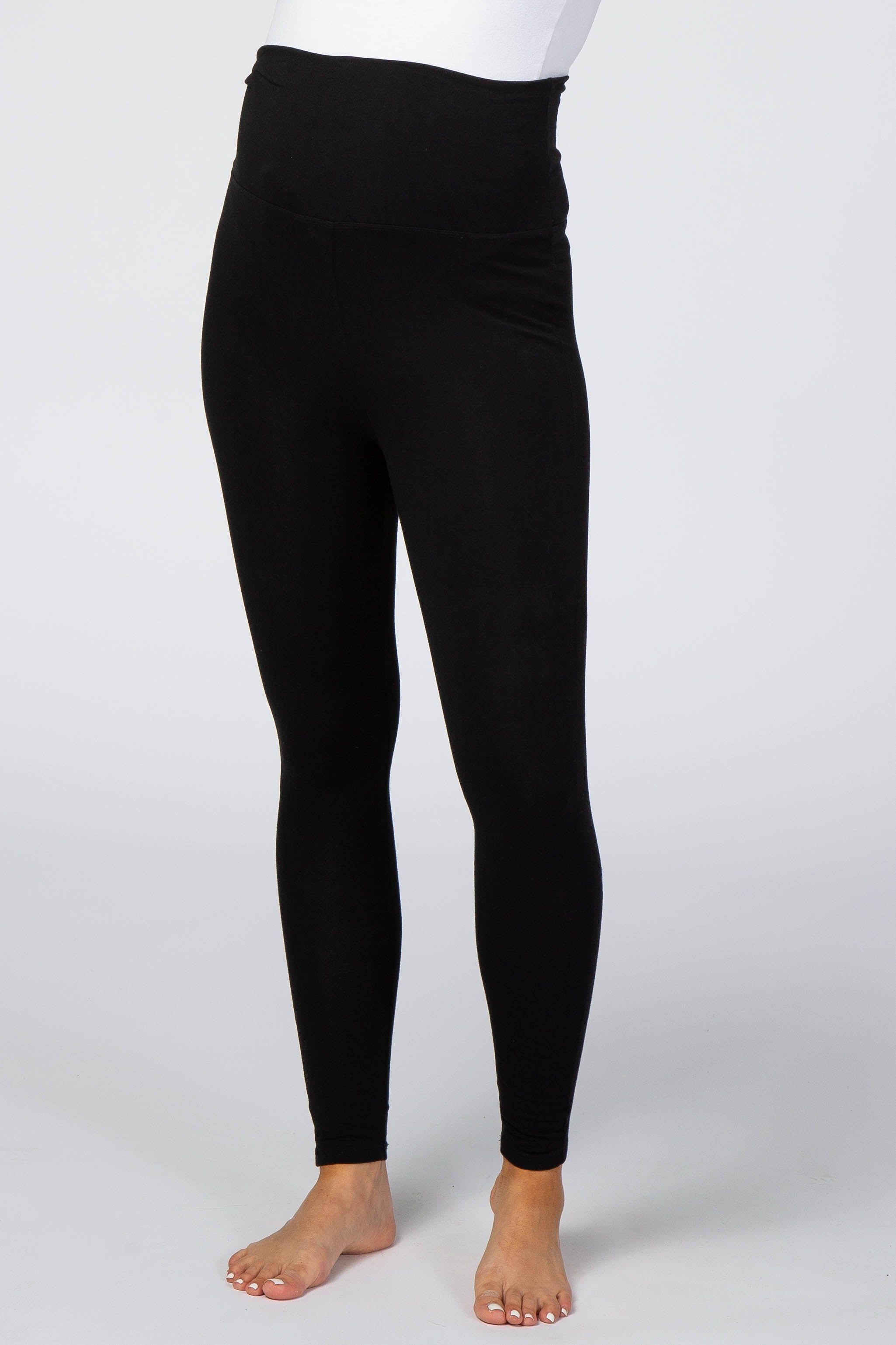 Black Foldover Waistband Maternity Leggings sold by Pinkblush product image thumbnail 2