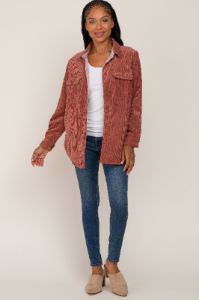 Rust Reversible Shirt Jacket sold by Pinkblush