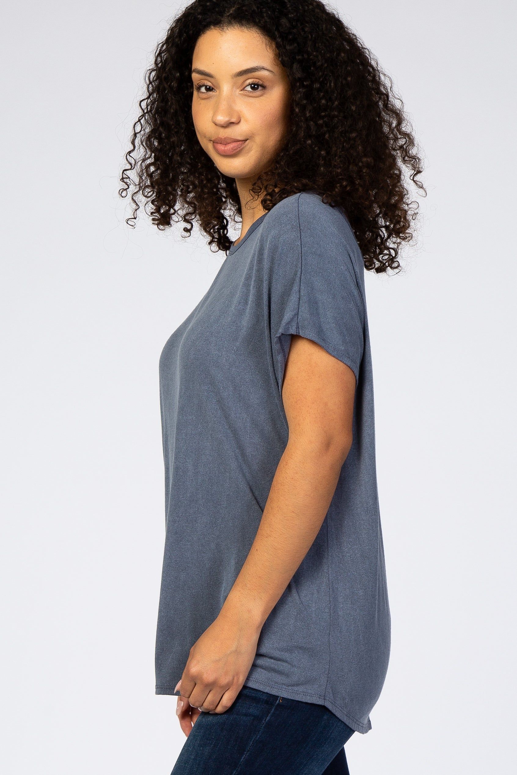 Navy Cross Back Short Sleeve Top sold by Pinkblush product image thumbnail 3