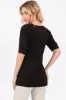 Black Ribbed Ruched Square Neck Puff Sleeve Top sold by Pinkblush
