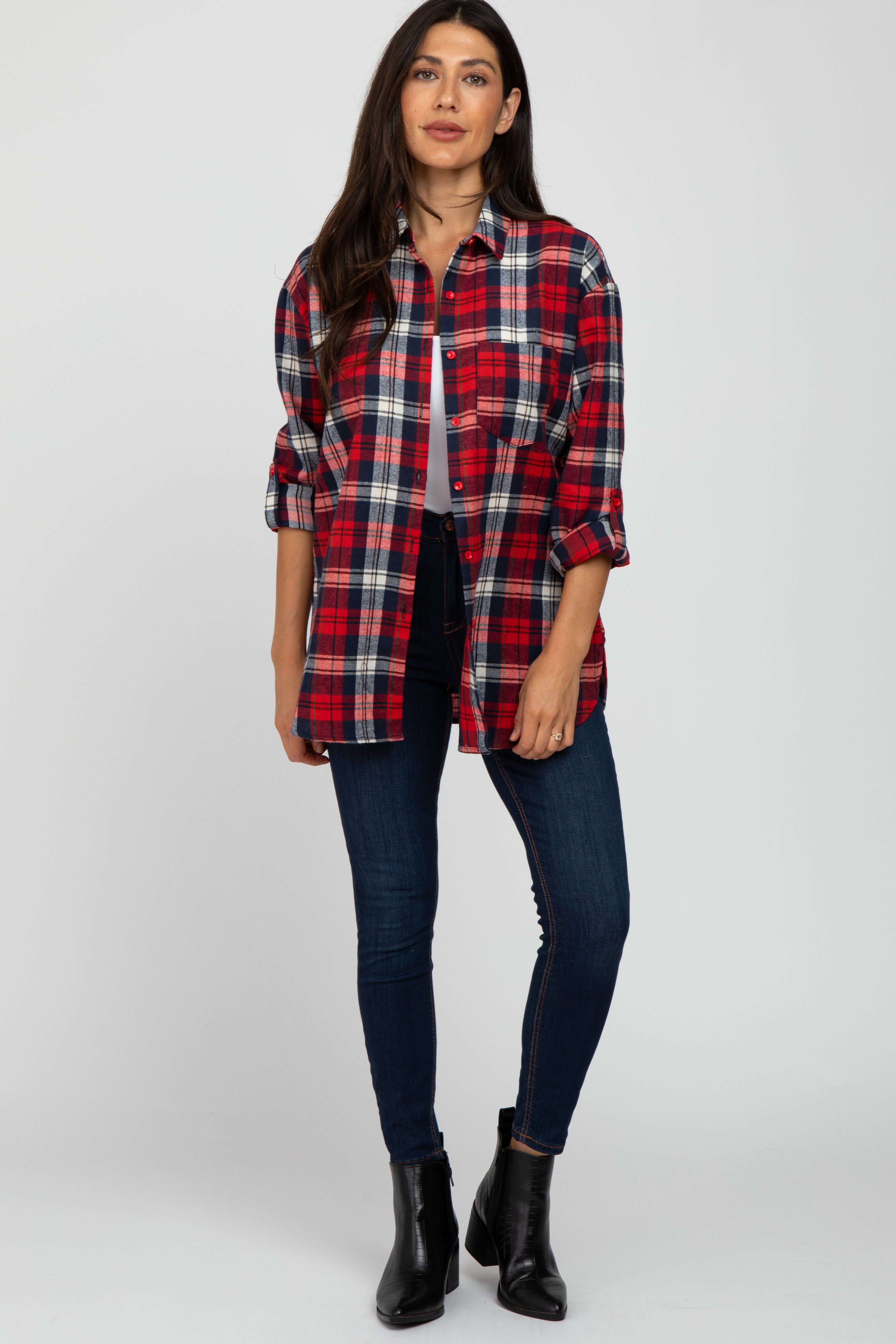 Red Plaid Oversized Top sold by Pinkblush product image thumbnail 2