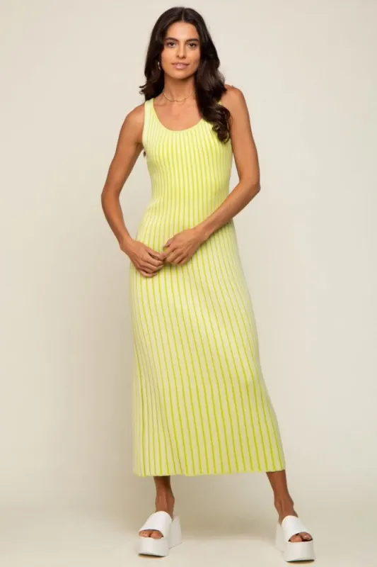 Lime Ribbed Sleeveless Maxi Dress sold by Pinkblush