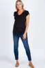 PinkBlush Black Layered Wrap Front Maternity Nursing Top sold by Pinkblush