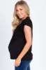PinkBlush Black Layered Wrap Front Maternity Nursing Top sold by Pinkblush