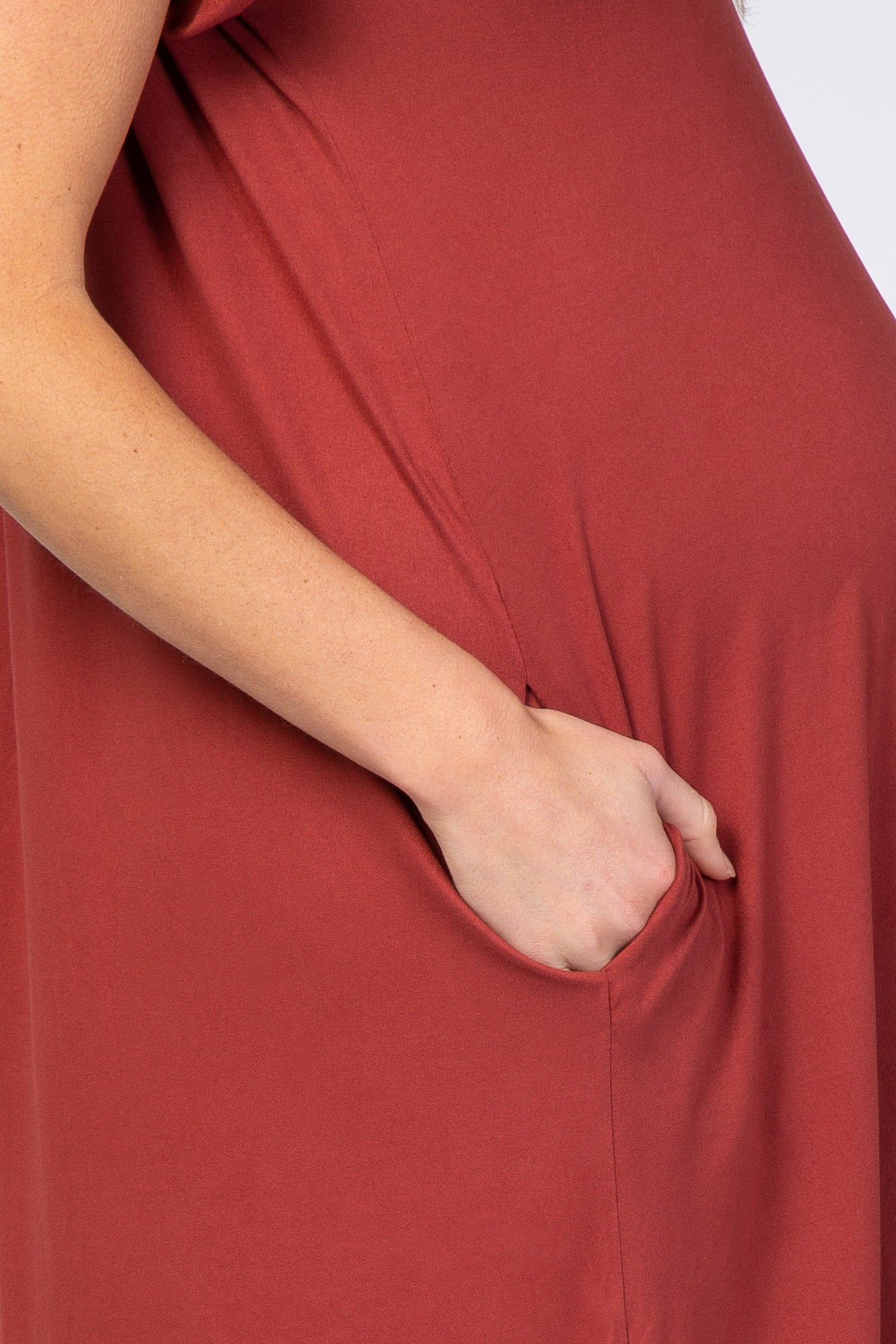 Rust Side Slit Maternity Maxi Dress sold by Pinkblush product image thumbnail 4