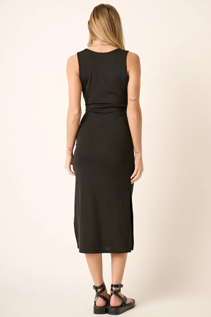 Black Sleeveless Double Slit Midi Dress sold by Pinkblush product image thumbnail 3