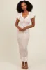 Yellow Floral Smocked Fitted Eyelet Lace Trim Dress sold by Pinkblush