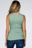 Light Olive Crossover Ruched Maternity Nursing Tank sold by Pinkblush