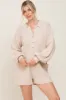 Cream Button Down Sweater Romper sold by Pinkblush
