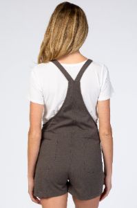Dark Grey Tie Knot Maternity Short Overalls sold by Pinkblush
