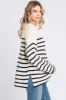 Cream Striped Mock Neck Sweater sold by Pinkblush