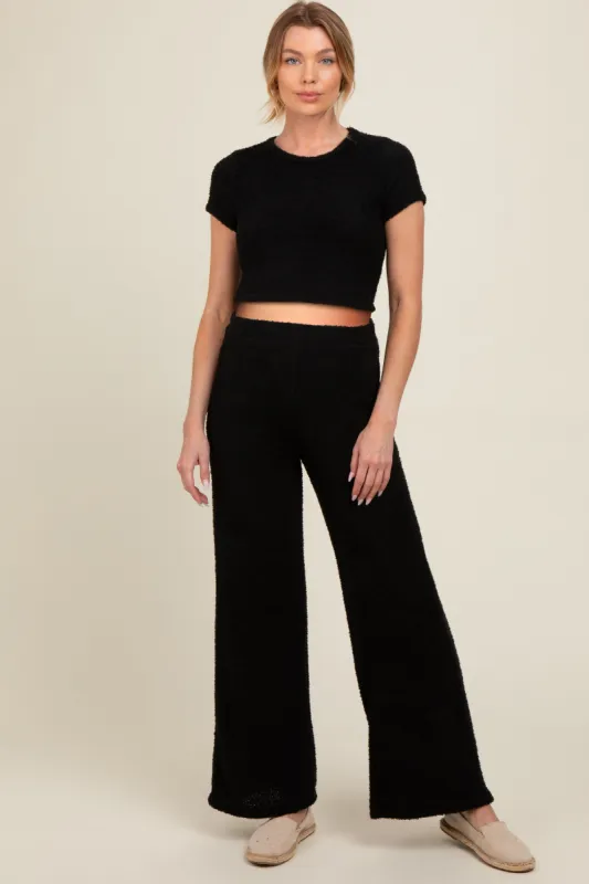 Black Short Sleeve Pant Maternity Lounge Set sold by Pinkblush
