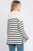 Cream Striped Mock Neck Sweater sold by Pinkblush
