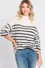 Cream Striped Mock Neck Sweater sold by Pinkblush