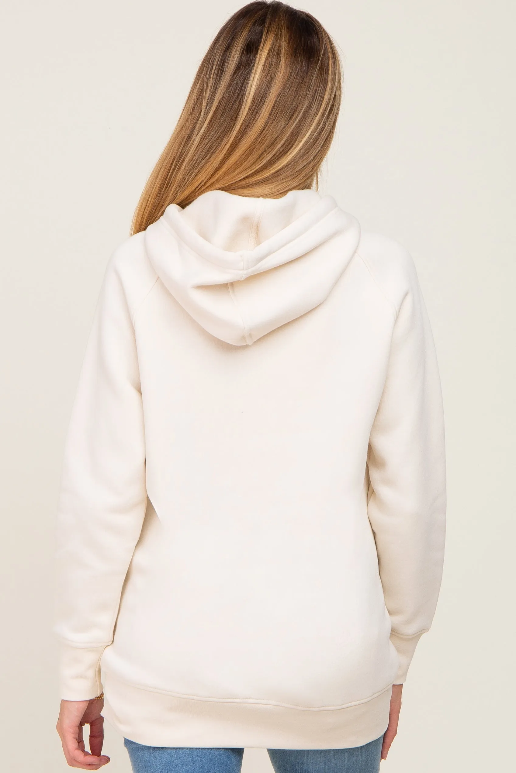 Ivory Fleece Front Pocket Maternity Hoodie sold by Pinkblush product image thumbnail 3