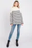 Cream Striped Mock Neck Sweater sold by Pinkblush
