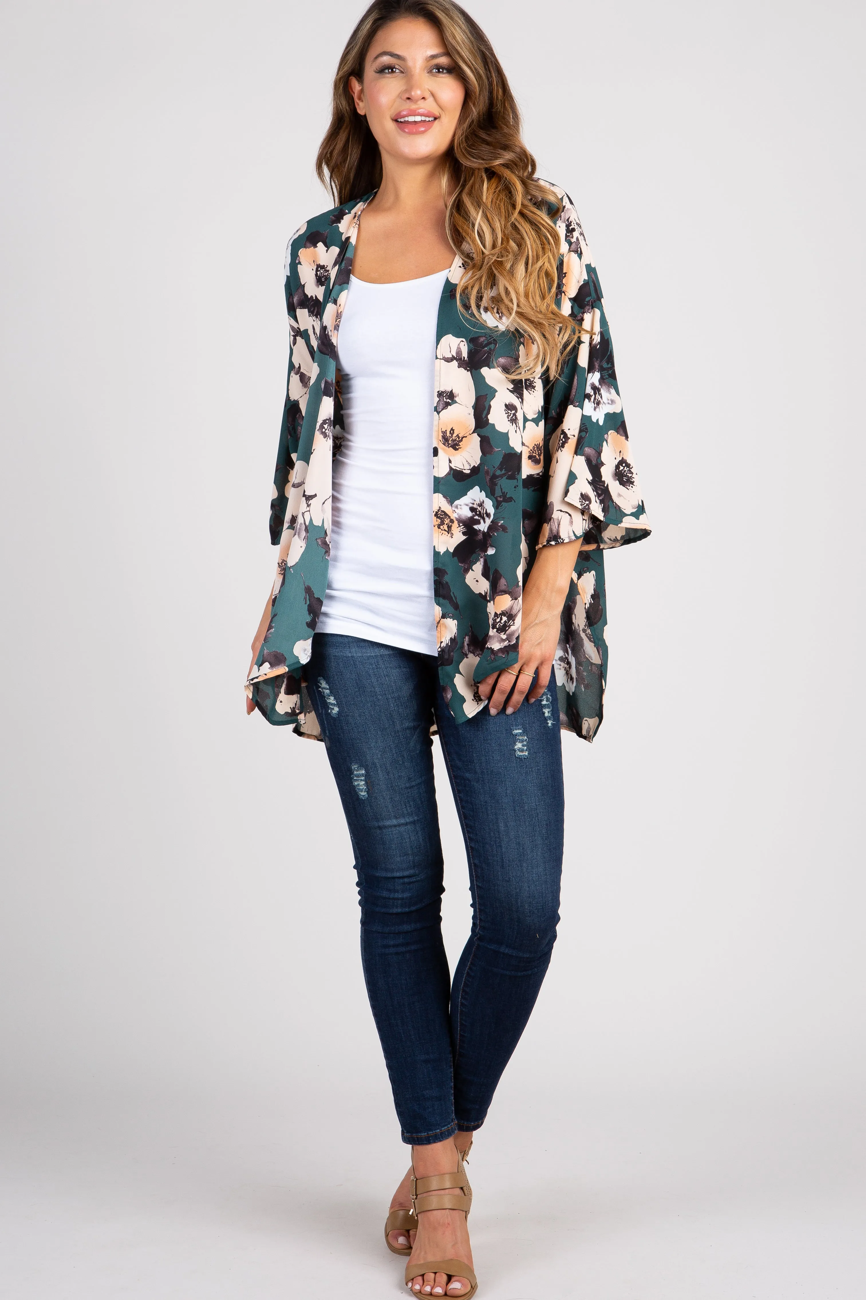 PinkBlush Green Floral Chiffon Cover Up sold by Pinkblush product image thumbnail 2