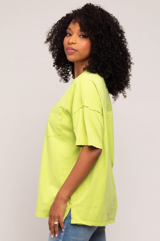 Lime Exposed Seam Pocket T-Shirt sold by Pinkblush product image thumbnail 3