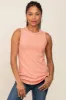 Peach Ribbed Round Hem Maternity Tank Top sold by Pinkblush