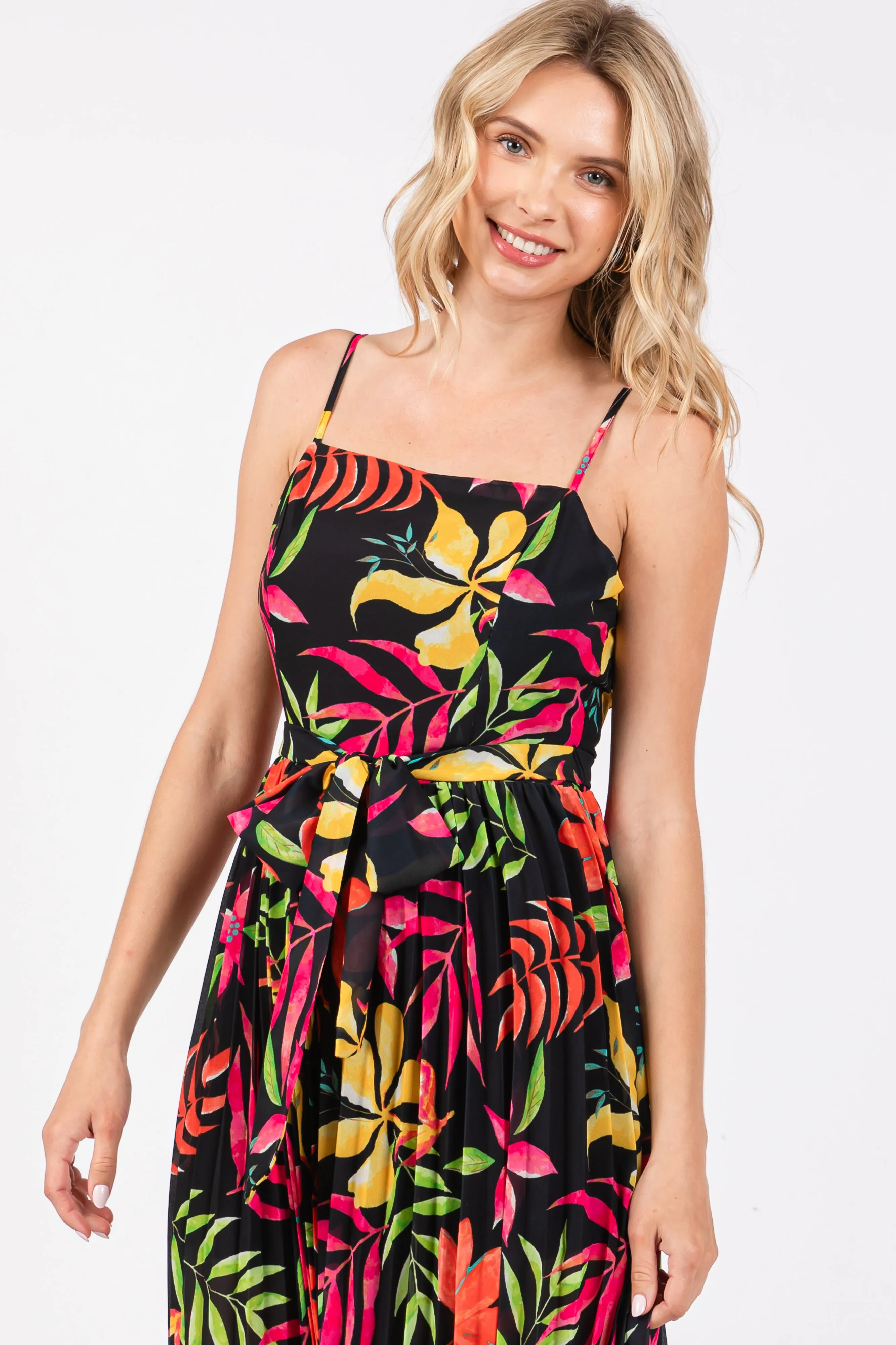 Black Floral Wide Leg Jumpsuit sold by Pinkblush product image thumbnail 4