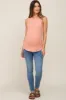 Peach Ribbed Round Hem Maternity Tank Top sold by Pinkblush