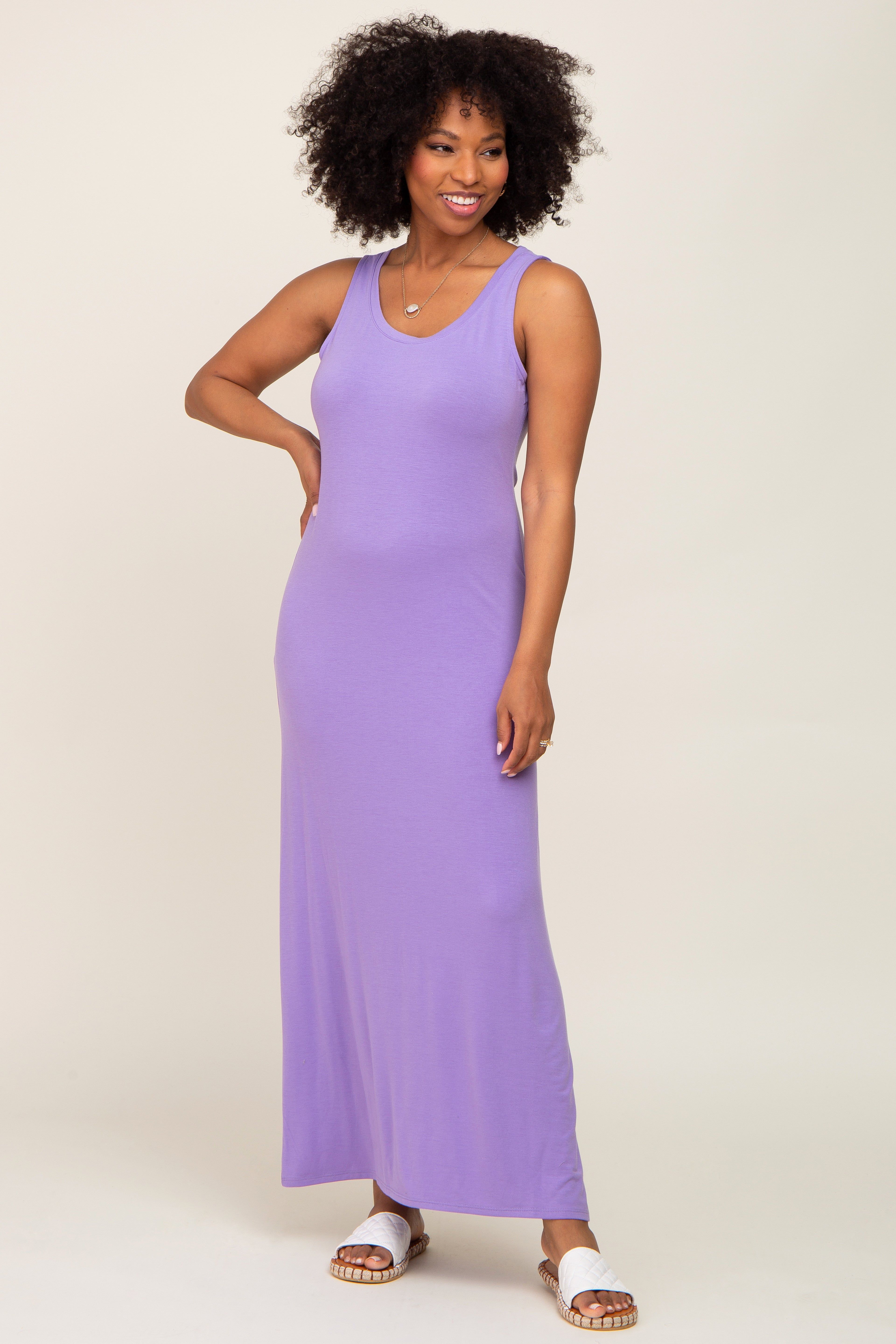 Lavender Sleeveless Maxi Dress sold by Pinkblush product image thumbnail 4