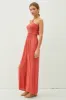 Scarlet Back Cutout Smocked Halter Wide Leg Jumpsuit sold by Pinkblush