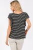 Black Striped Ruffle Sleeve Top sold by Pinkblush