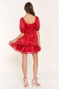 Red Satin Mini Dress sold by Pinkblush