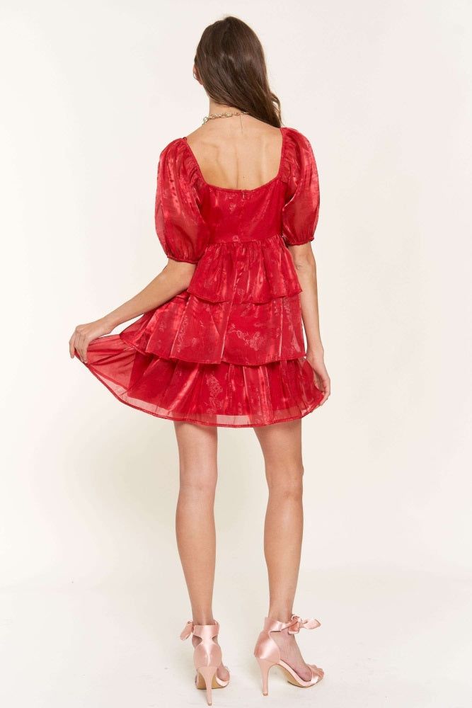 Red Satin Mini Dress sold by Pinkblush product image thumbnail 4