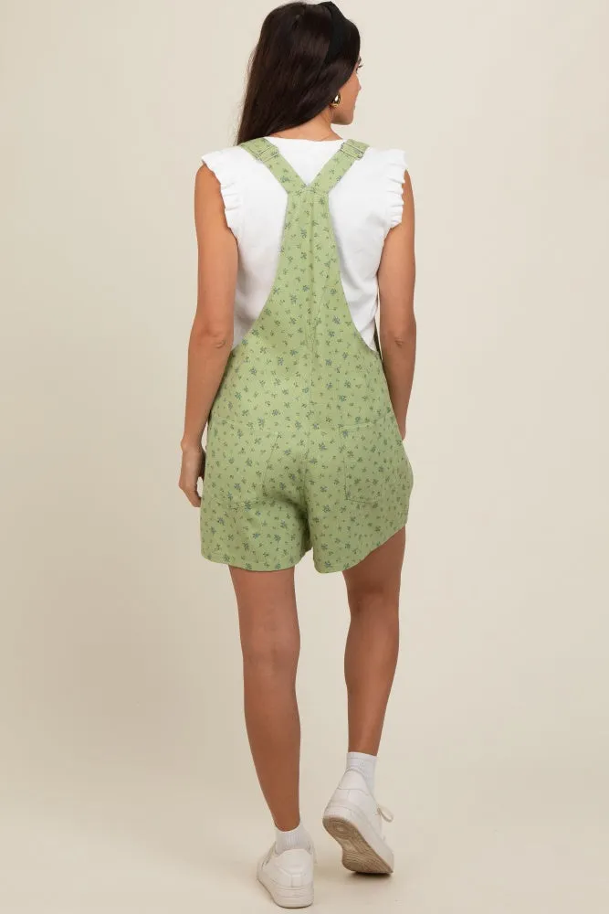 Light Olive Floral Denim Shortall sold by Pinkblush product image thumbnail 4