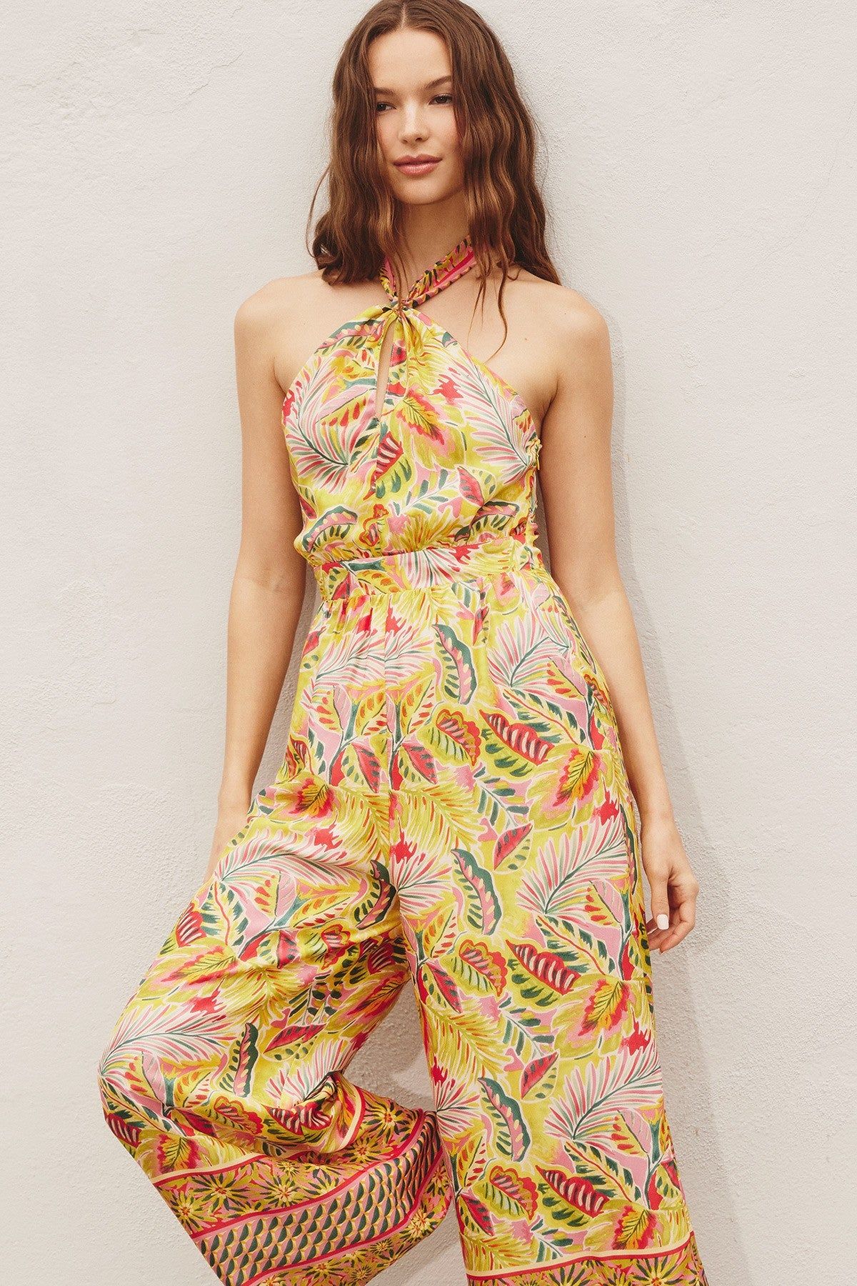 Tropical Halter Neck Jumpsuit sold by Pinkblush product image thumbnail 4