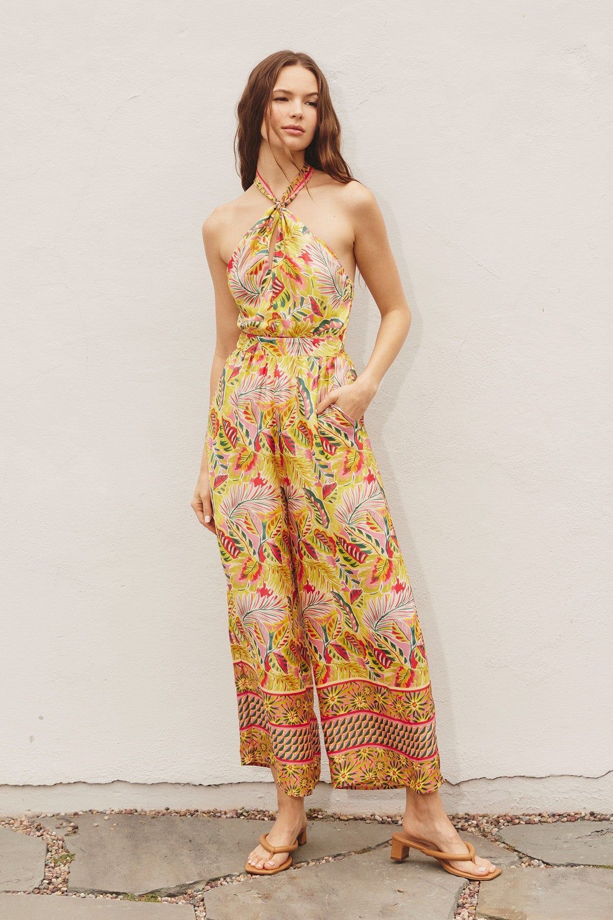 Tropical Halter Neck Jumpsuit sold by Pinkblush