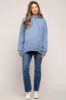 Blue Drawstring Maternity Hoodie sold by Pinkblush
