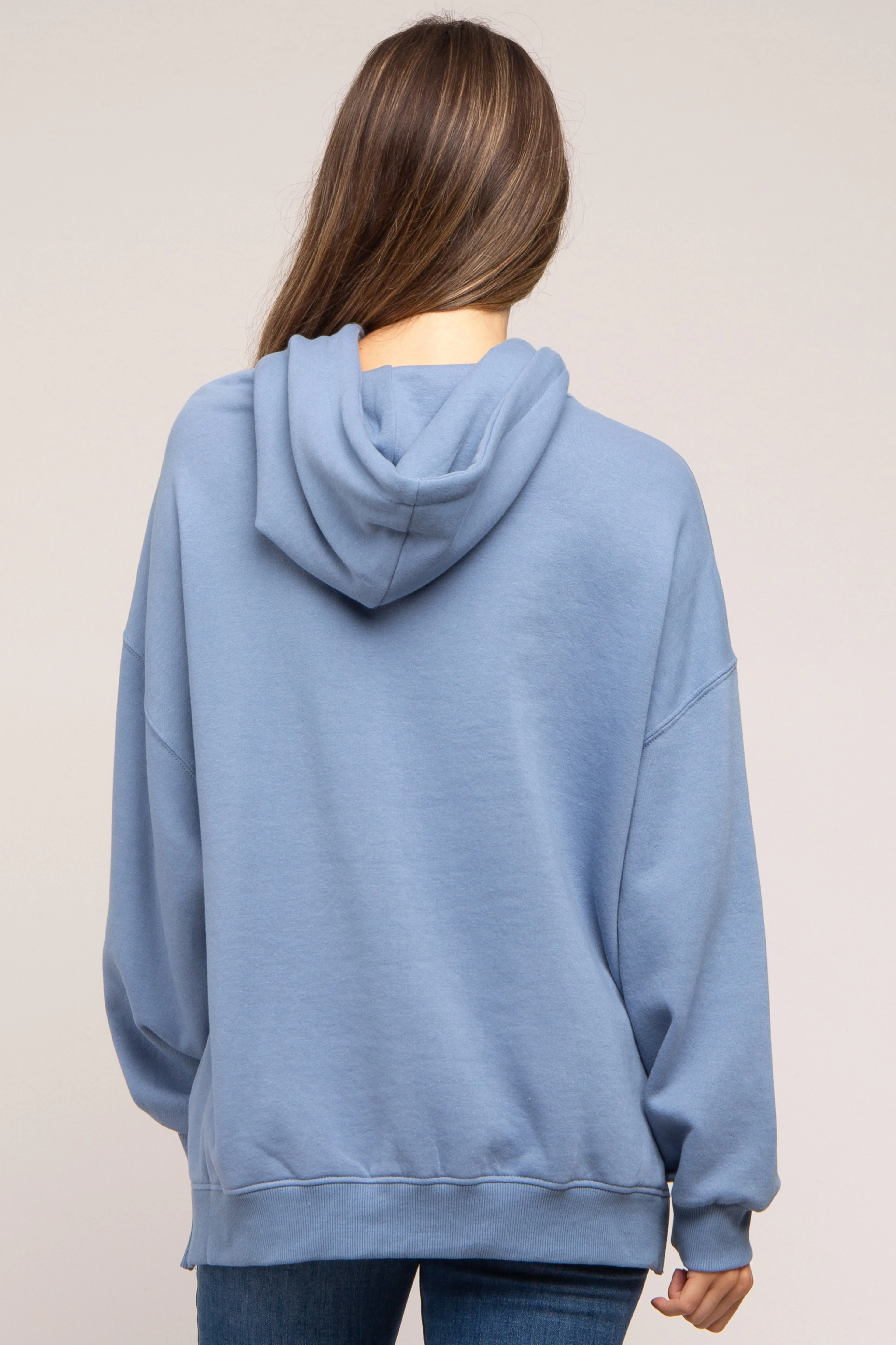 Blue Drawstring Maternity Hoodie sold by Pinkblush product image thumbnail 3