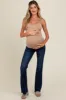 Navy Raw Hem Bootcut Maternity Jeans sold by Pinkblush