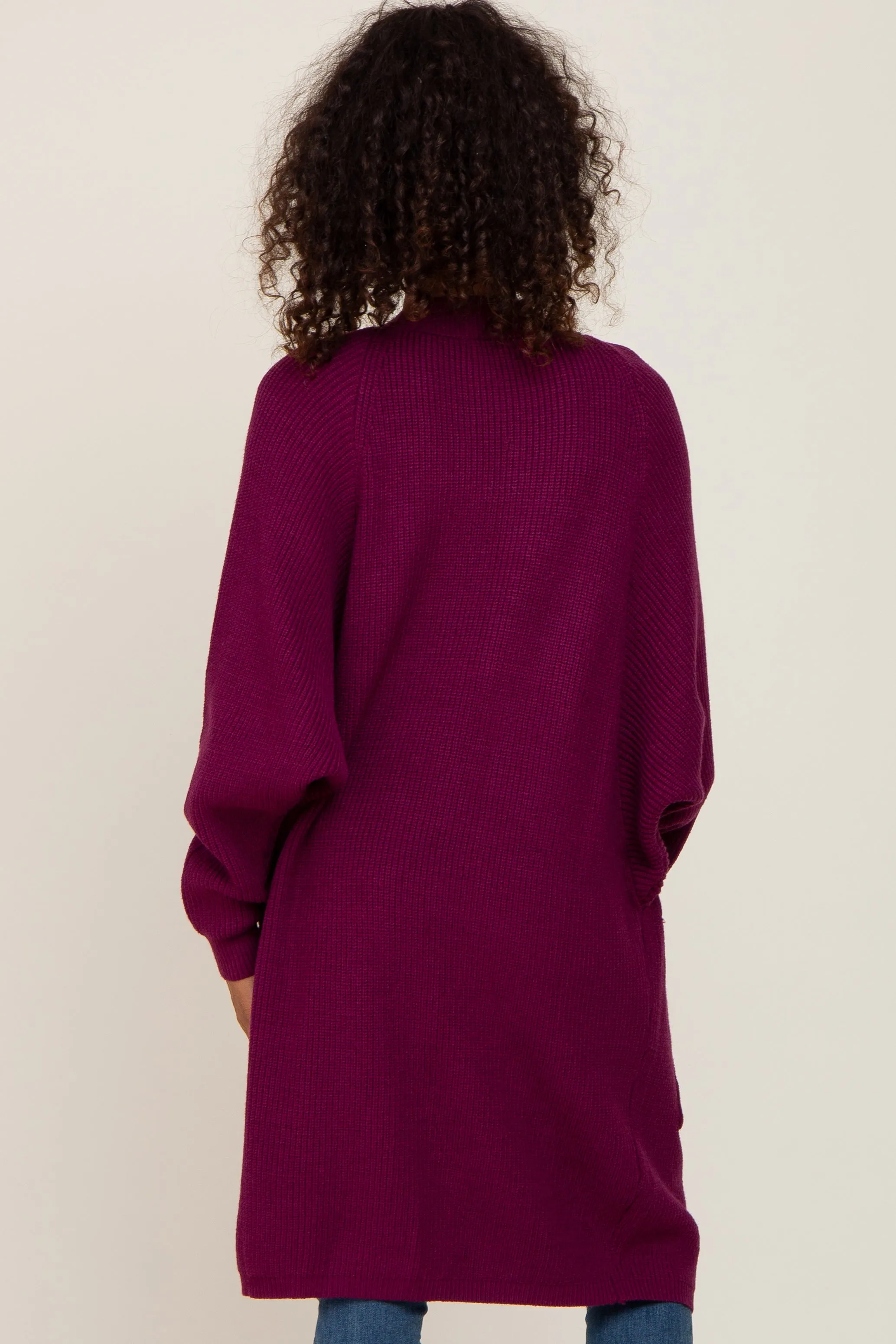 Plum Pocketed Knit Cardigan sold by Pinkblush product image thumbnail 3