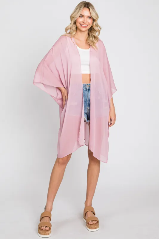 Pink Lightweight Side Slit Coverup sold by Pinkblush